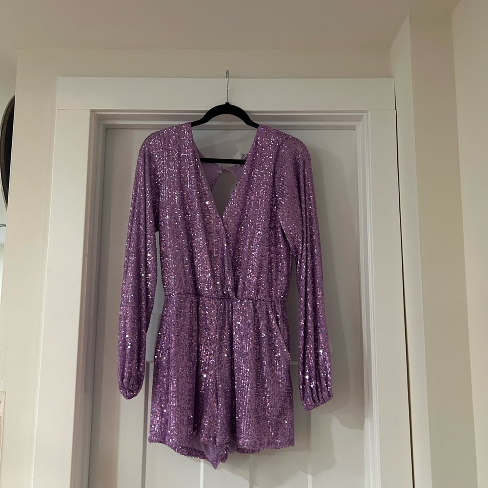 VENUS Purple Sequin Romper